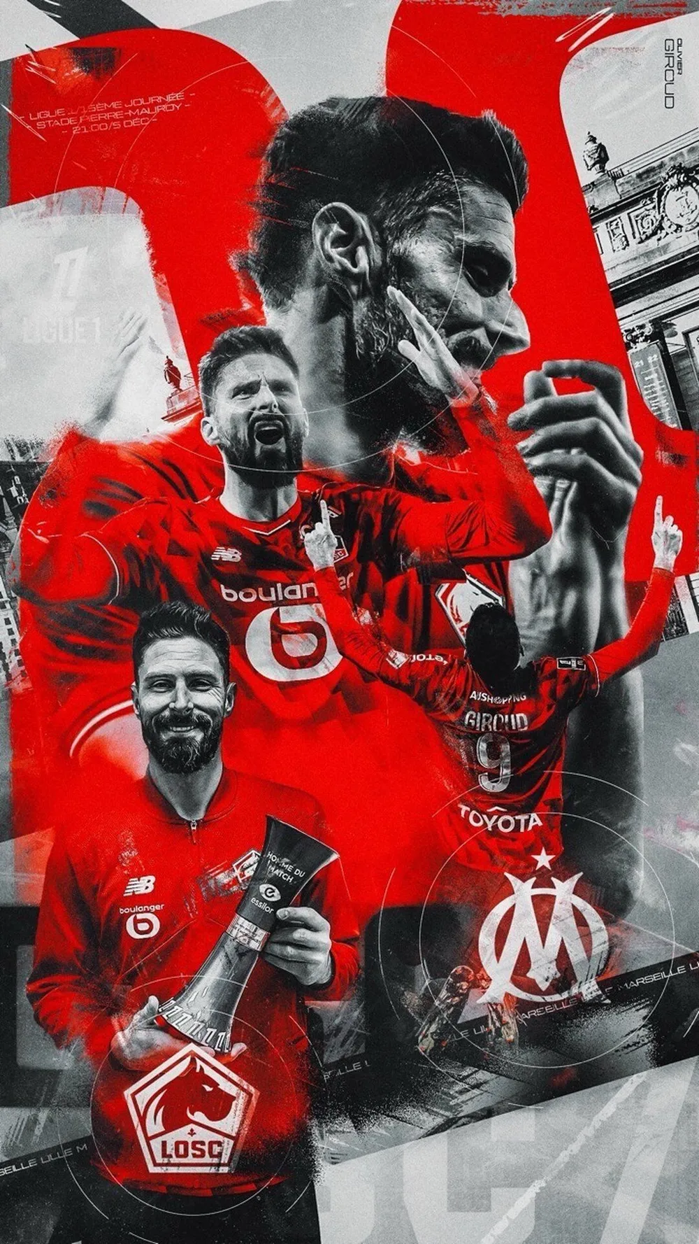 Olivier Giroud — LOSC Lille vs Olympique de Marseille